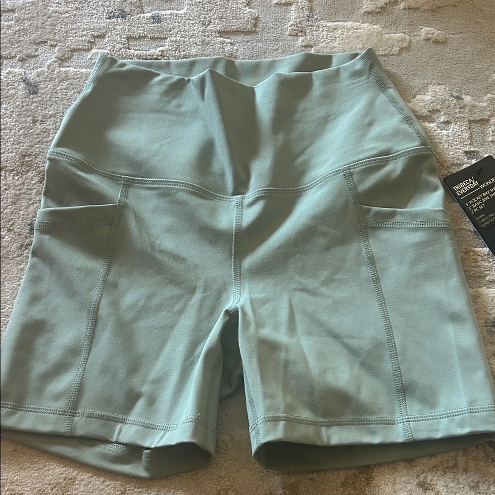 90 Degree By Reflex Women's Sage Green Bike Shorts